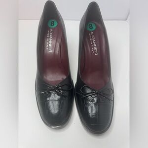 A. Giannetti Black Leather Pumps Size 8B